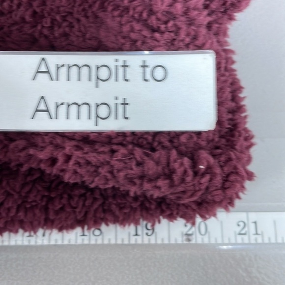 Z Supply NWT Sherpa Fleece Full Zip Jacket Coat Maroon Size Small Sweatshirt - Picture 14 of 14